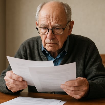 Older man looking at documents-1-2 Older man looking at documents-1-2